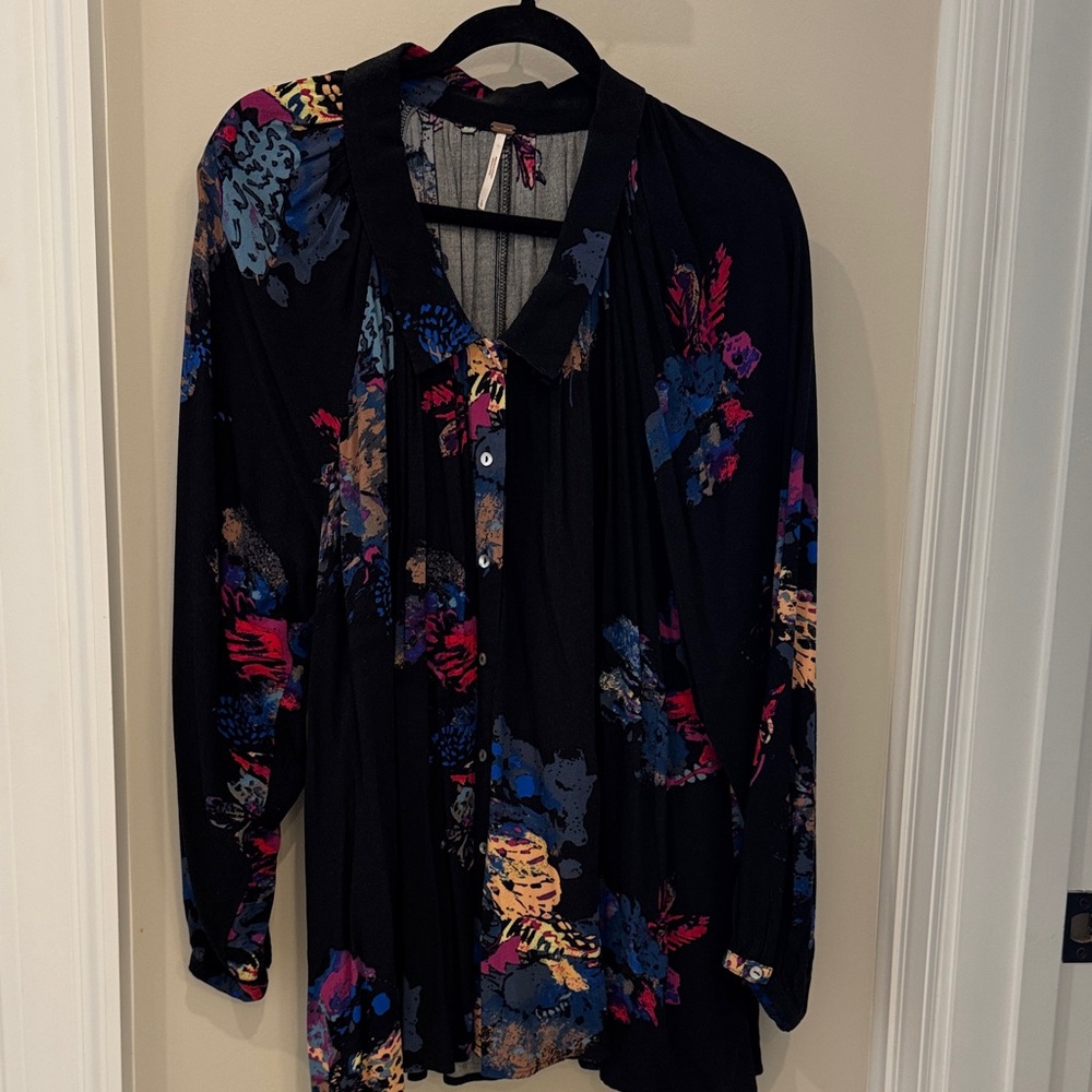 Free People Multicolor Floral Blouse